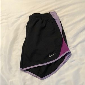 Black Nike Shorts with Purple Detailing